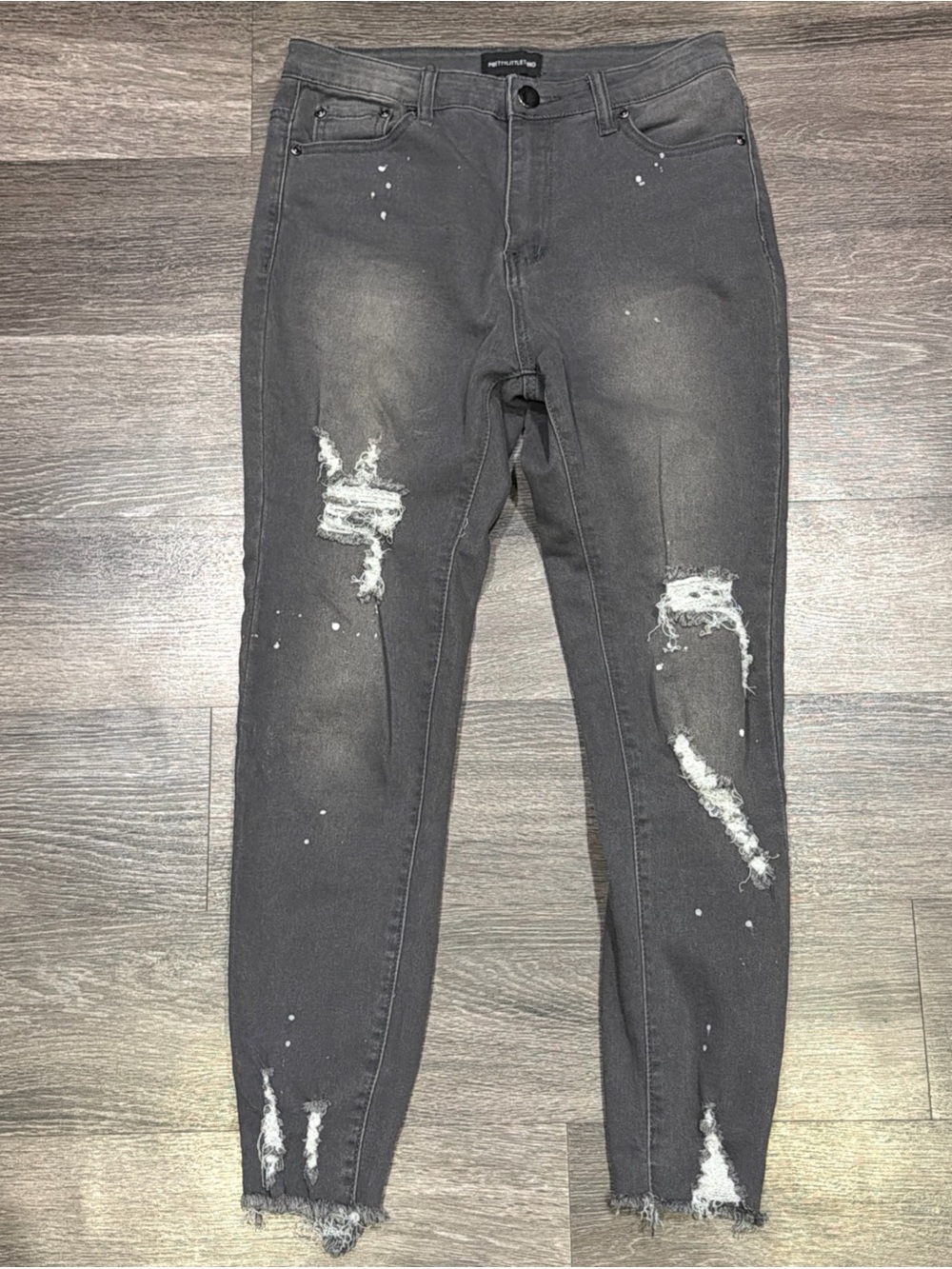 Pretty Little Thing Jeans Distressed Skinny Gray Women’s 10
